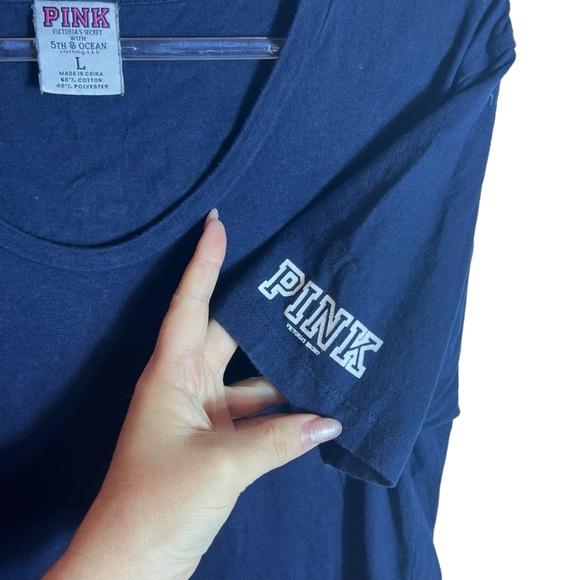 Pink Victoria's Secret Boston Red Baseball Tee, Large - Picture 3 of 5